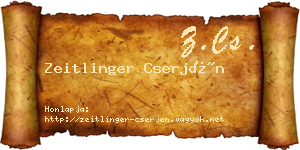 Zeitlinger Cserjén névjegykártya